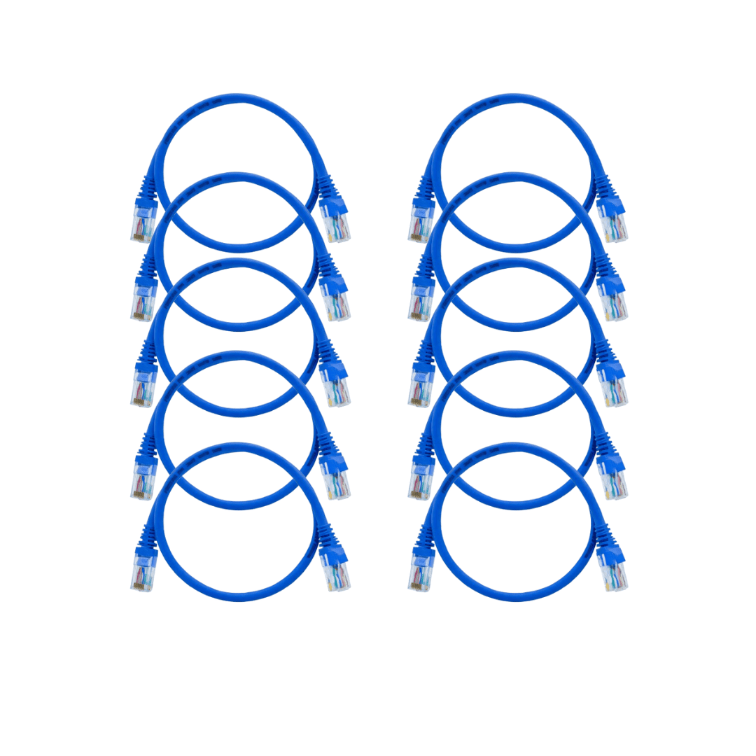 Kit 10 Patch Cord Cat6 1,0m UTP Intelbras Azul